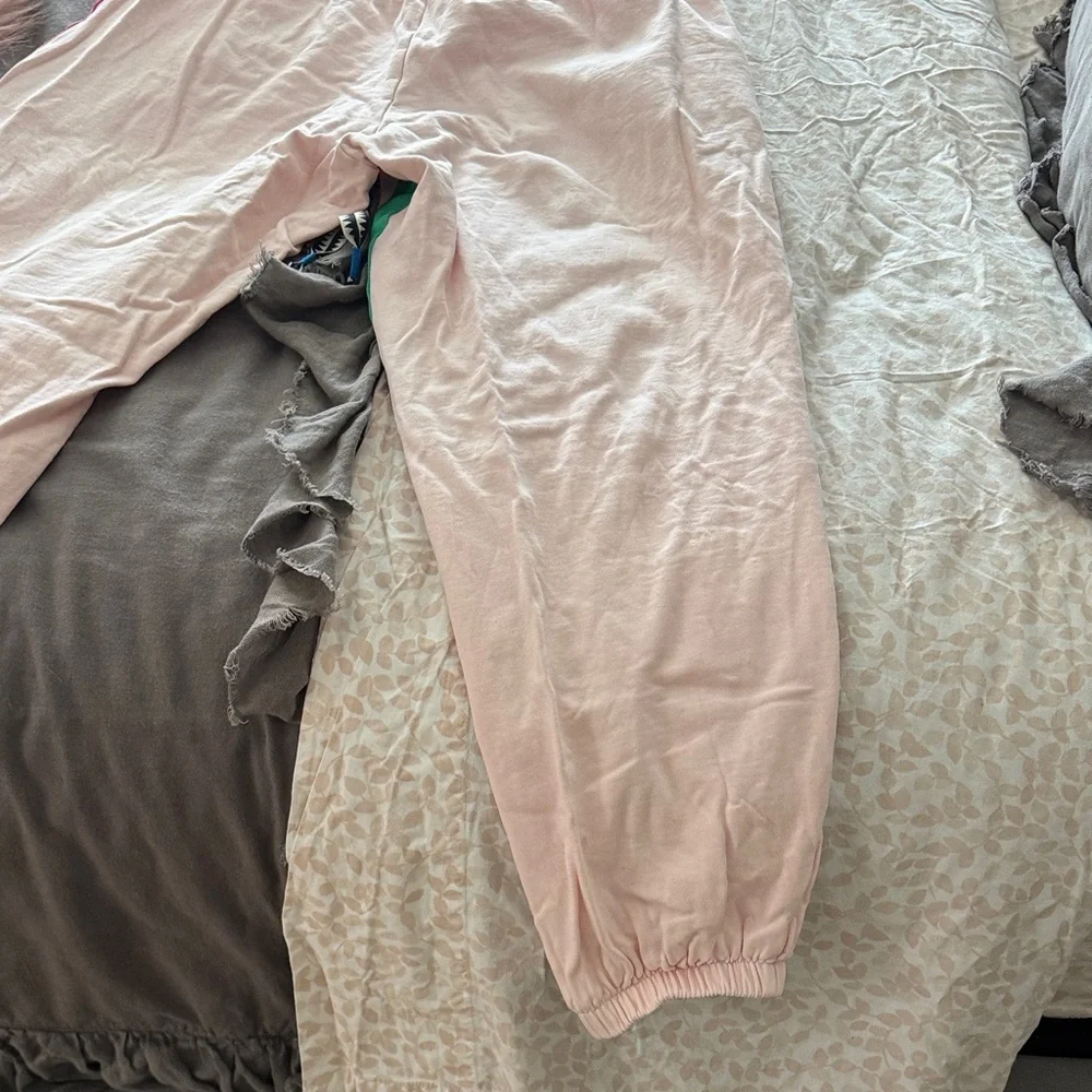 Puma Pink Sweatpants with Green & Pink Side Stripes - Picture 7 of 8